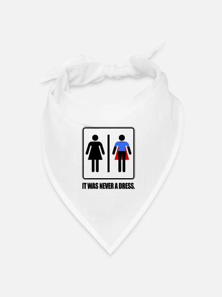 It Was Never A Dress Superheldin Girl Frauen Power - Bandana Dreieckstuch - Weiß