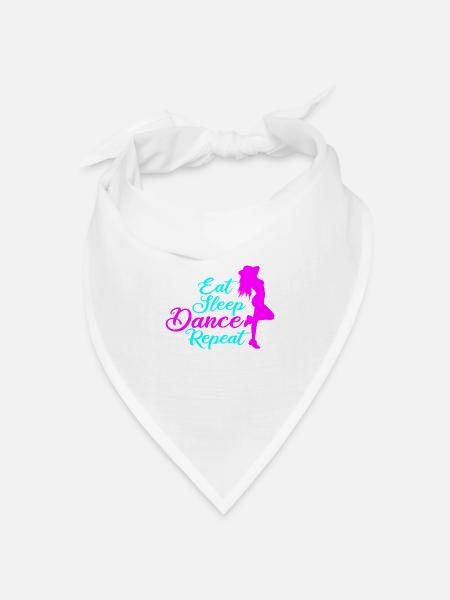 Eat Sleep Dance Wiederholung Lustiges Geschenk für Tänzer - Bandana Dreieckstuch - Weiß