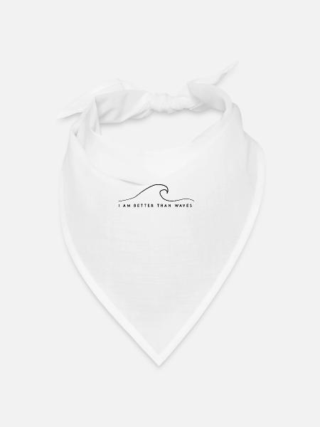 Wellen - Bandana Dreieckstuch - Weiß