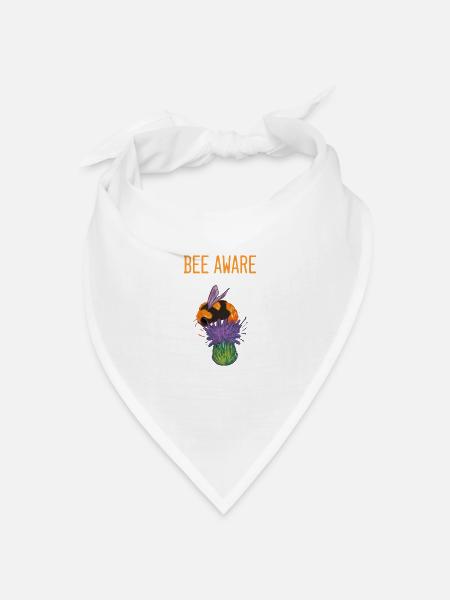 Bee Aware Naturliebhaber Geschenk - Bandana Dreieckstuch - Weiß