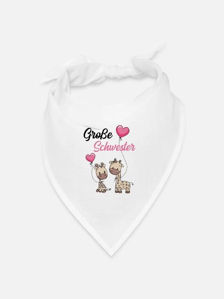 Große Schwester 2020 Giraffen - Bandana Dreieckstuch - Weiß