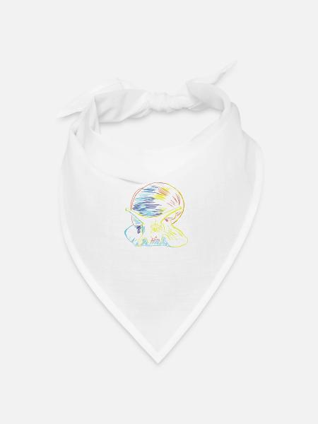 Schnecke - Bandana Dreieckstuch - Weiß