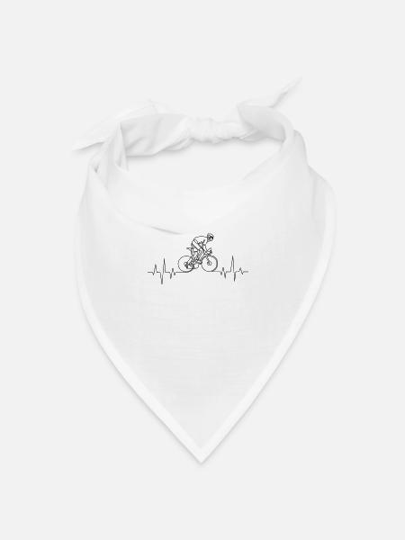Fahrrad Herzschlag - Bandana Dreieckstuch - Weiß