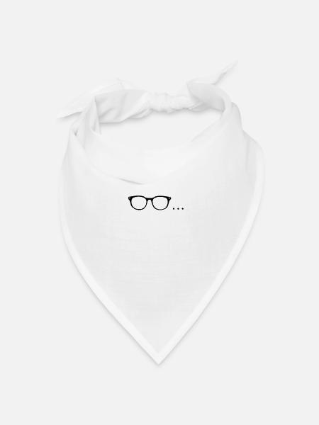 Brille... - Bandana Dreieckstuch - Weiß