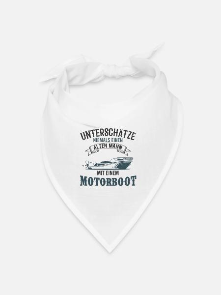 Motorboot - Bandana Dreieckstuch - Weiß
