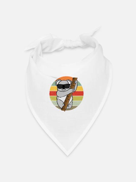 Koala Retro Koalabär Sonnenbrille Geschenk - Bandana Dreieckstuch - Weiß