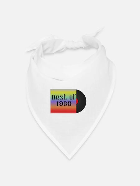 best of 1980 schallplatte - Bandana Dreieckstuch - Weiß