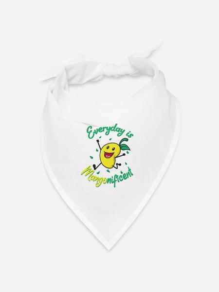 Mangonificent Essen und Mango-Liebhaber Geschenk - Bandana Dreieckstuch - Weiß
