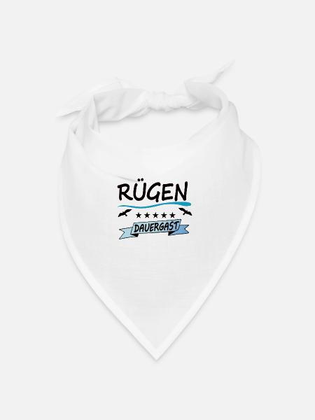 Rügen Dauergast Ostsee Geschenk - Bandana Dreieckstuch - Weiß