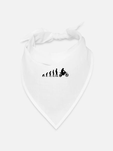 Motocross Evolution des Menschen Motorrad - Bandana Dreieckstuch - Weiß
