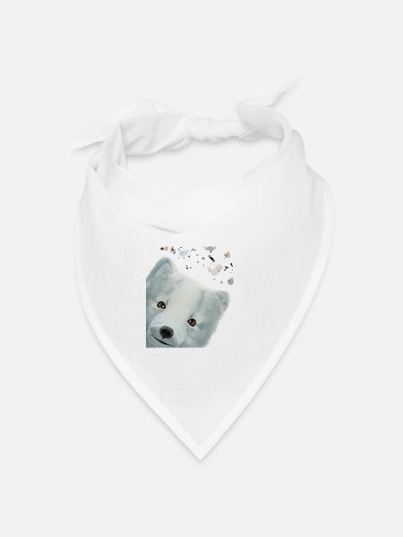 Neugieriger Polarfuchs - Bandana Dreieckstuch - Weiß