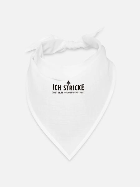Stricken - Bandana Dreieckstuch - Weiß