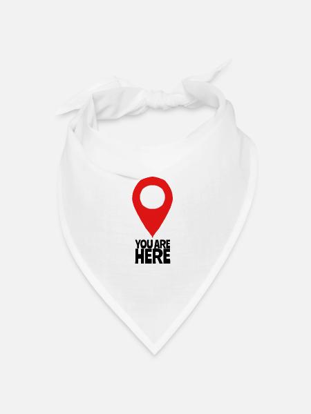 Du bist hier - Bandana Dreieckstuch - Weiß