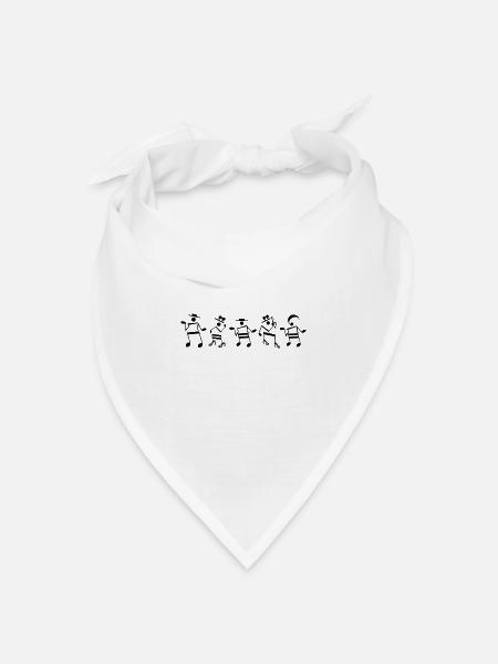 Noten, die tanzen - Musiknoten & Geschenk Musiker - Bandana Dreieckstuch - Weiß