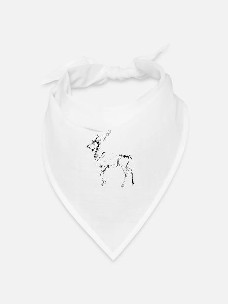 Hirsch - Bandana Dreieckstuch - Weiß