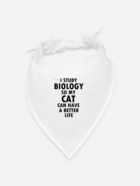 Biologie Student Biologe Katze Haustier Geschenk - Bandana Dreieckstuch - Weiß