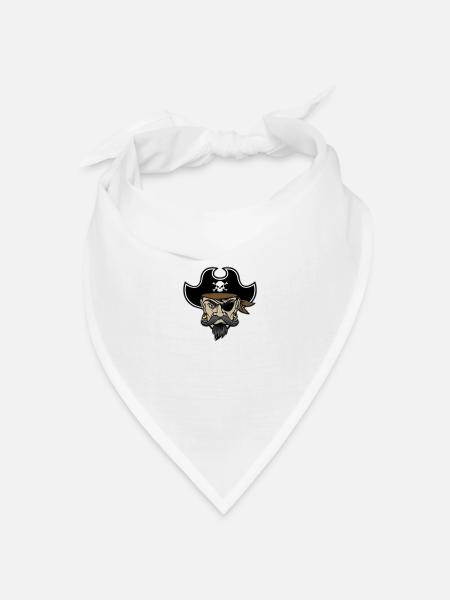 Pirat Pirates Piraten Kopf - Bandana Dreieckstuch - Weiß