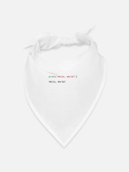 Hello World lustiges Geschenk Python Programmierer - Bandana Dreieckstuch - Weiß