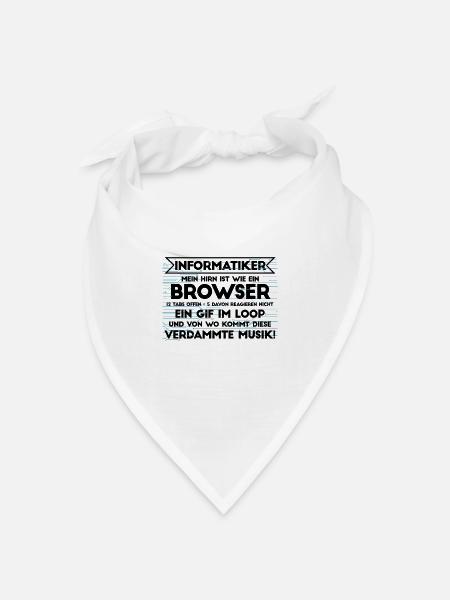 Informatiker Informatik Programmierer Nerd Geek - Bandana Dreieckstuch - Weiß