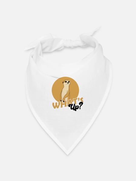 Erdmännchen, Erdmännchen süss, Erdmännchen Wache - Bandana Dreieckstuch - Weiß