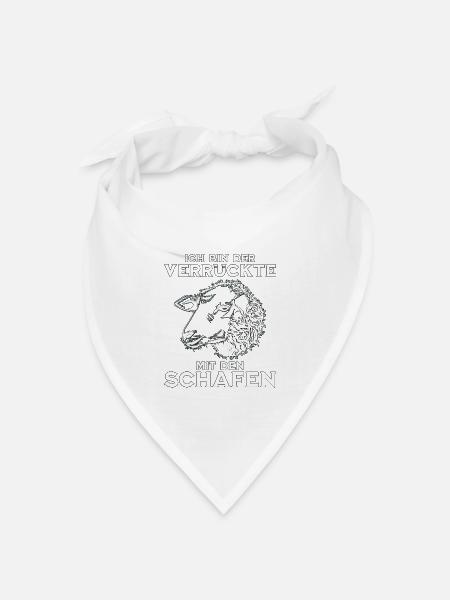 Schaf Schafhalter - der verrückte mit den Schafen - Bandana Dreieckstuch - Weiß