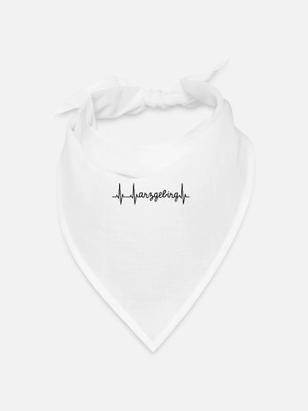Arzgebirg Herzschlag Motiv Erzgebirge Erzgebirger - Bandana Dreieckstuch - Weiß
