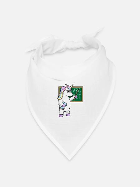 Lehrer Einhorn - Bandana Dreieckstuch - Weiß