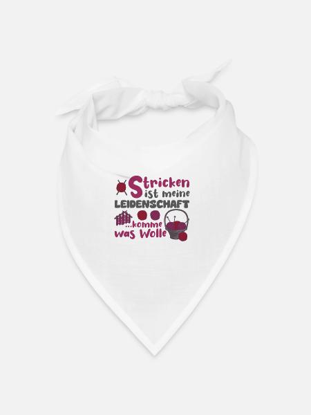 Strickerin Strick Frauen Lustig Geschenk Spruch - Bandana Dreieckstuch - Weiß