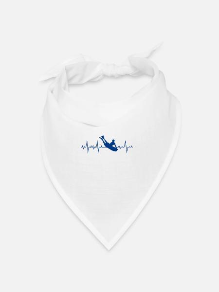 Bodyboarding Heartbeat Bodyboarder Geschenk - Bandana Dreieckstuch - Weiß