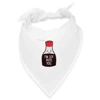 Ich bin Soy Into You Lustige Asien Sojasoße - Bandana Dreieckstuch - Weiß - Vorne