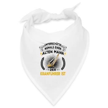 Kranführer - Bandana Dreieckstuch - Weiß - Vorne