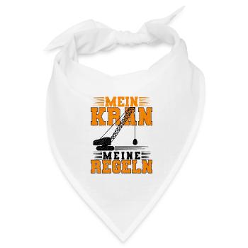 Kranführer - Bandana Dreieckstuch - Weiß - Vorne