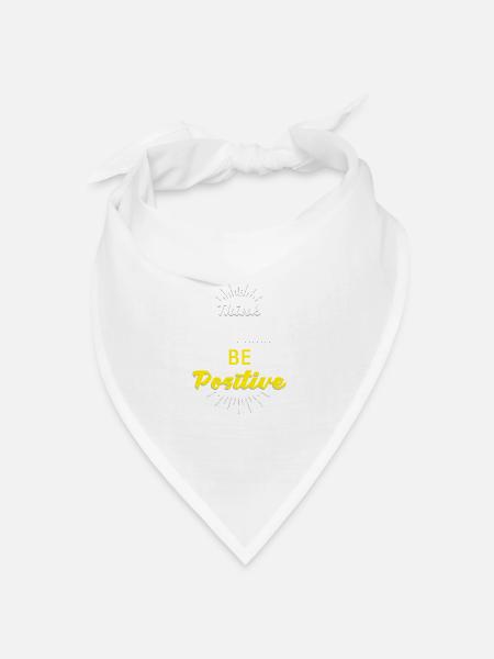 Positiv Denken, Positiv sein - Bandana Dreieckstuch - Weiß