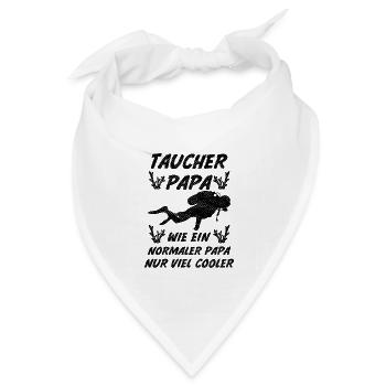 Taucher Papa Taucher Tauchsport Apnoetauchen - Bandana Dreieckstuch - Weiß - Vorne