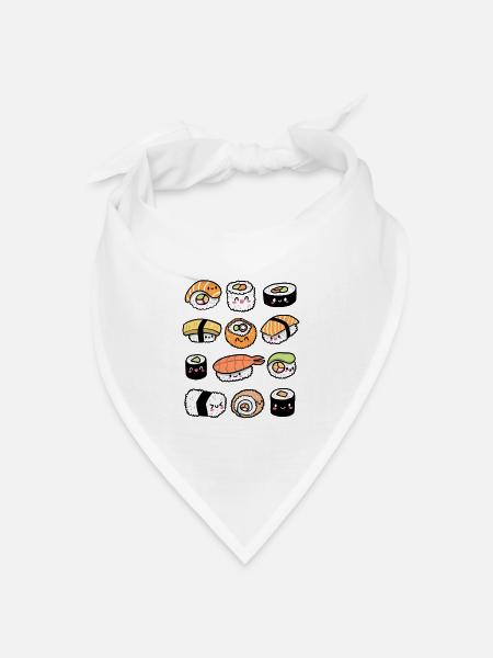 Kawaii Sushi - Bandana Dreieckstuch - Weiß