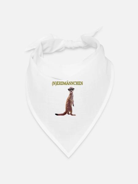 Nerdmännchen Erdmännchen lustig Tiere - Bandana Dreieckstuch - Weiß