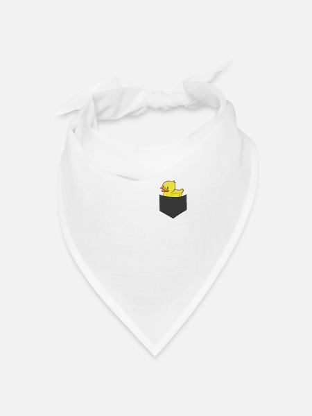 Gummiente in der Tasche Lustige Ente in Tasche - Bandana Dreieckstuch - Weiß