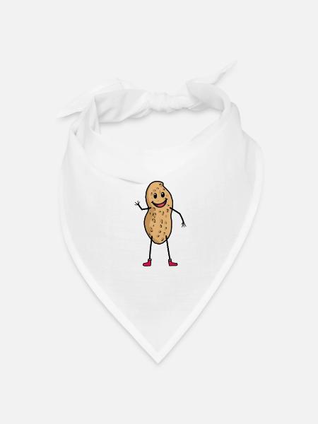 happy Erdnuss Lustig Erdnüsse Kinder Geschenkidee - Bandana Dreieckstuch - Weiß