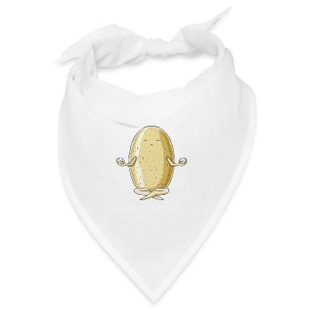 Meditierende Kartoffel - Bandana Dreieckstuch - Weiß - Vorne