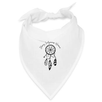 Starke indigene Frau Indianer - Bandana Dreieckstuch - Weiß - Vorne