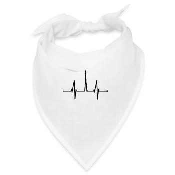 Dubai Skyline Herzschlag Burj Khalifa Herz VAE - Bandana Dreieckstuch - Weiß - Vorne