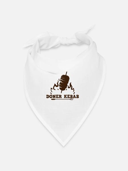 Döner Kebap - Bandana Dreieckstuch - Weiß