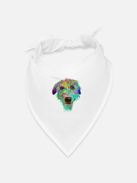 Scottish Deerhound Hund - Bandana Dreieckstuch - Weiß