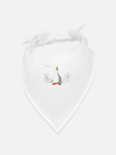 Meditierende Ente - Bandana Dreieckstuch - Weiß