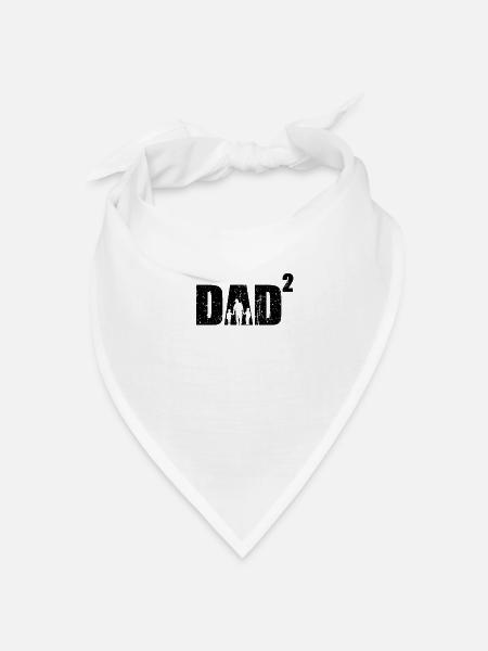 Dad hoch 2 Geschenk Vater zweifacher Papa 2 Söhne - Bandana Dreieckstuch - Weiß