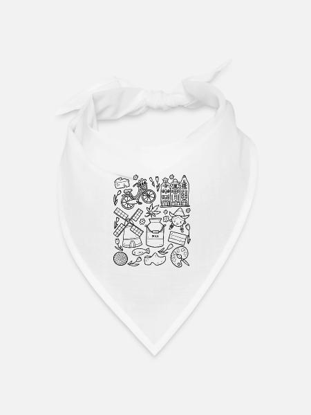 Holland Niederlande Amsterdam - Bandana Dreieckstuch - Weiß