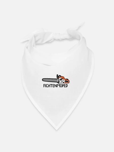 Motorsäge Kettensäge Wald Geschenk - Bandana Dreieckstuch - Weiß