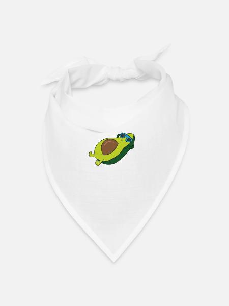 Avocado Mit Sonnenbrillen Gemüse Avocado - Bandana Dreieckstuch - Weiß