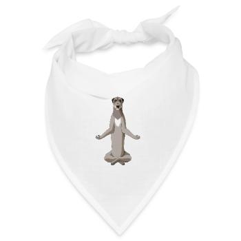 Meditierender Irischer Wolfshund Hund - Bandana Dreieckstuch - Weiß - Vorne