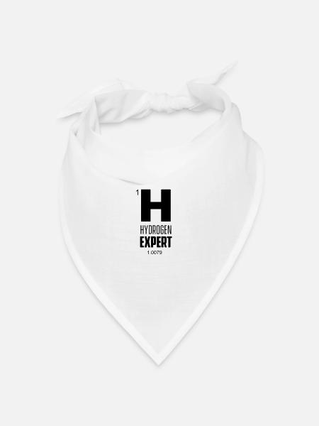 Wasserstoff Experte Hydrogen H Brennstoffzelle - Bandana Dreieckstuch - Weiß